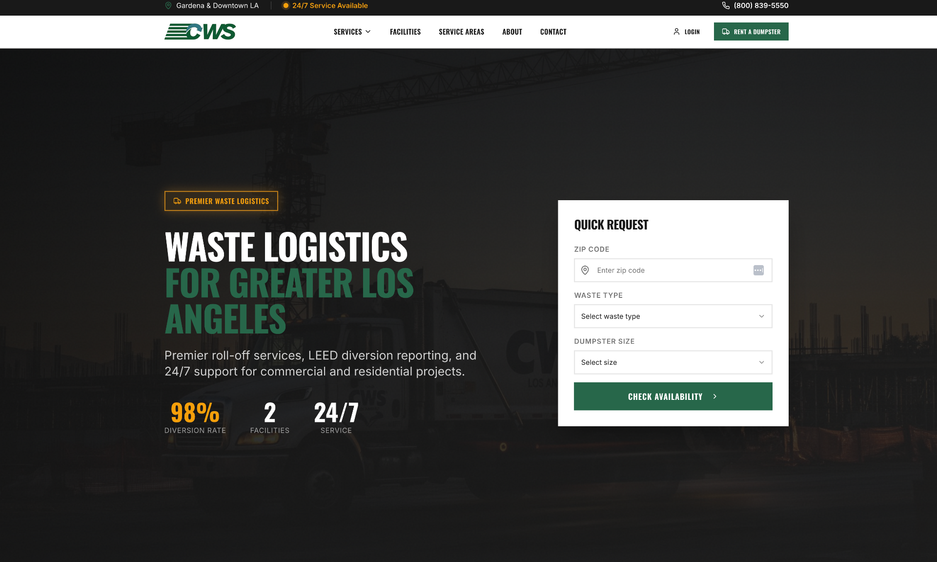 CWS Website Platform screenshot